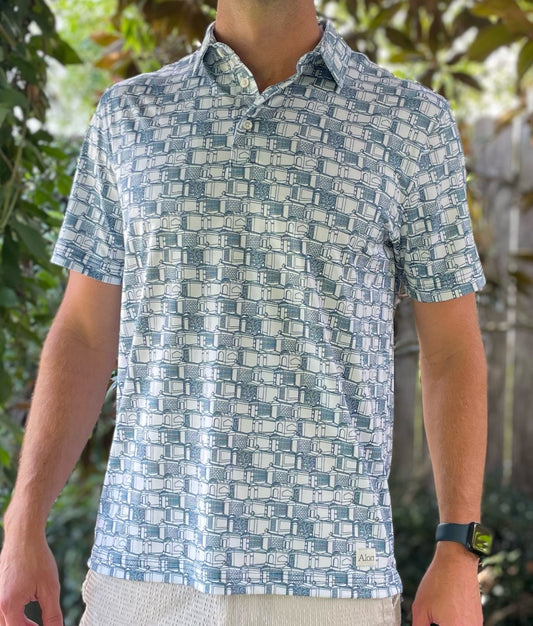 Experience both performance and style in the Cemetery polo from Alon. Honor the Cities of the Dead by donning a piece of the haunting beauty of New Orleans.