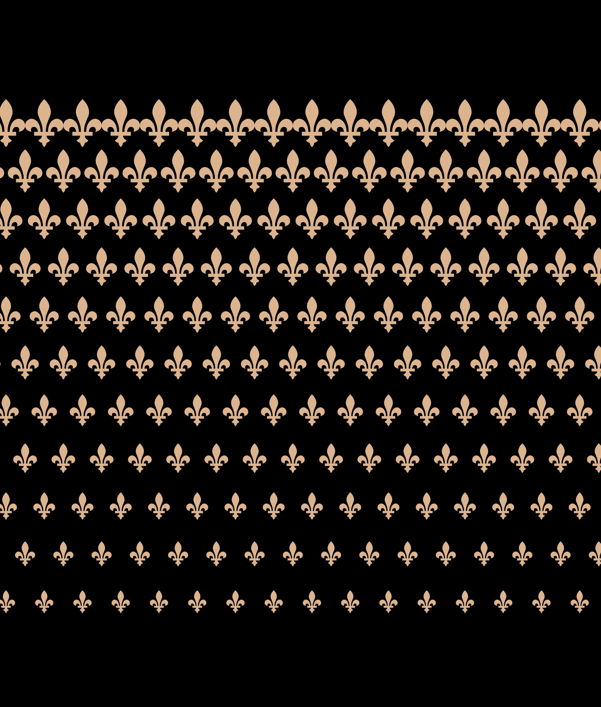 A New Orleans Saints themed gold fleurs-de-lis pattern on a black background