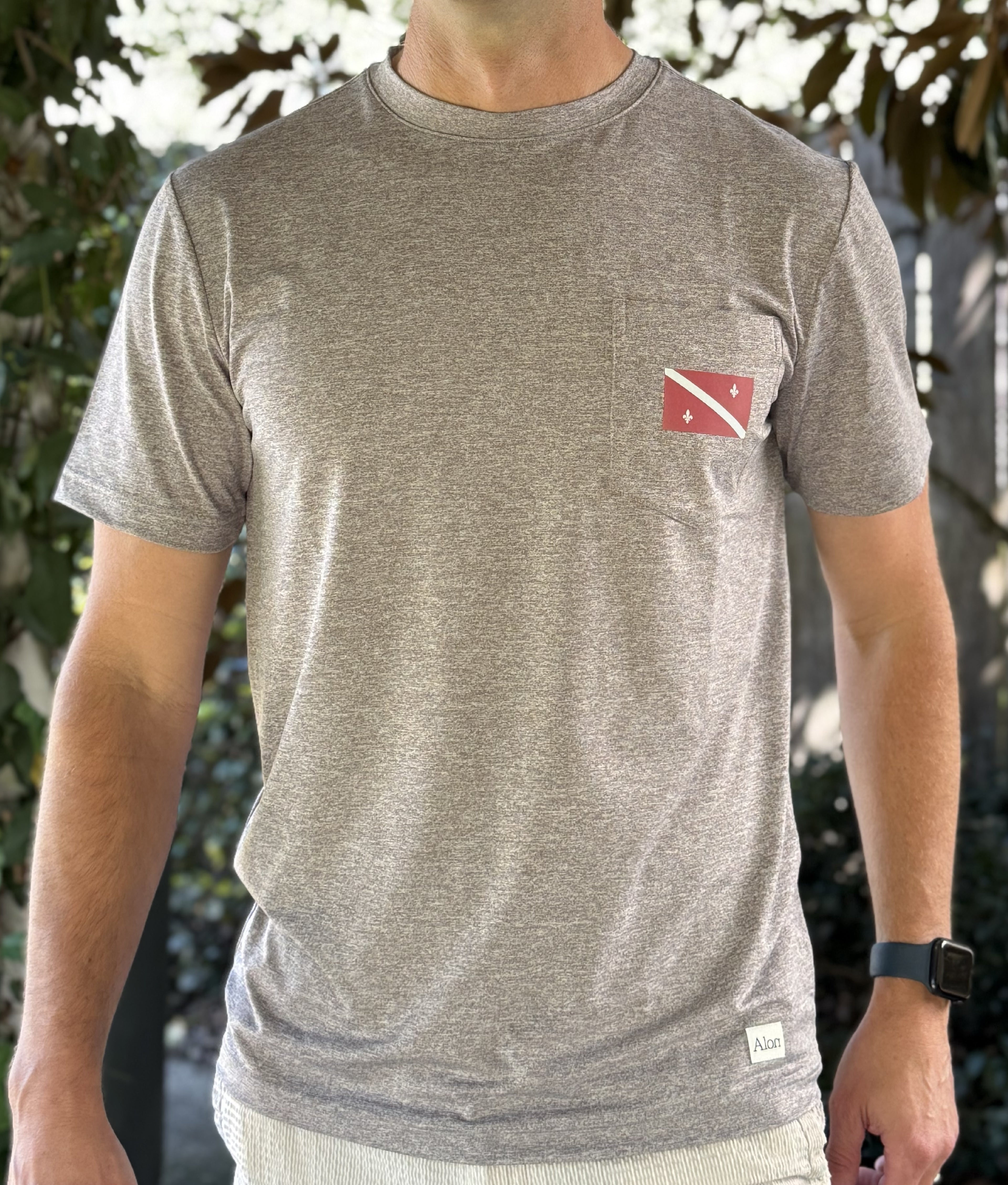 Alon Apparel's exclusive Dive Below Sea Level Pro Pocket tee features local bar graphics on a soft and comfortable performance fabric.