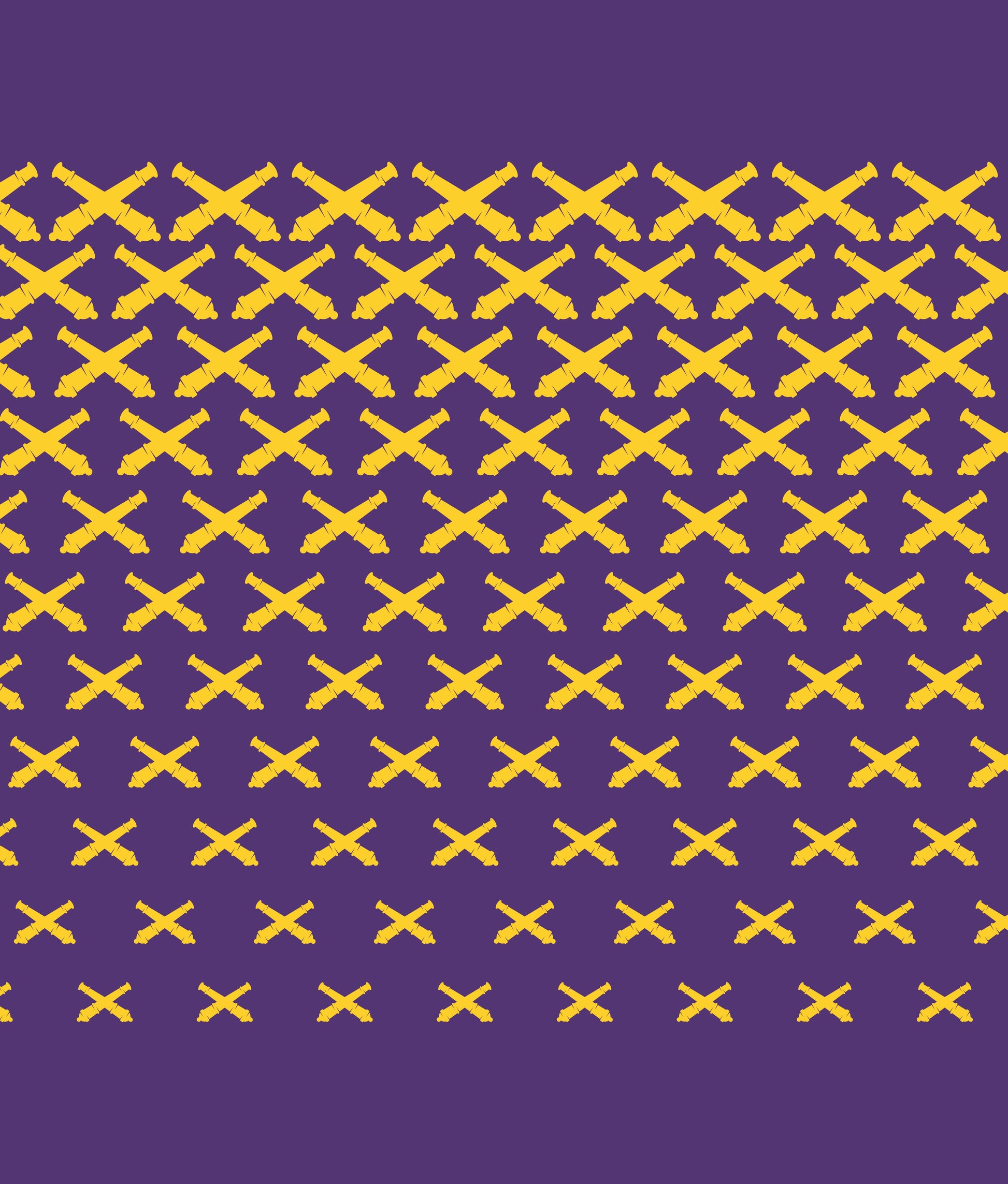 Purple background with LSU themed gold cannon pattern.
